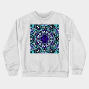 Dot Mandala Flower Purple Blue and White Crewneck Sweatshirt